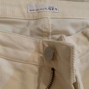 Loft Corduroy Pants in Cream